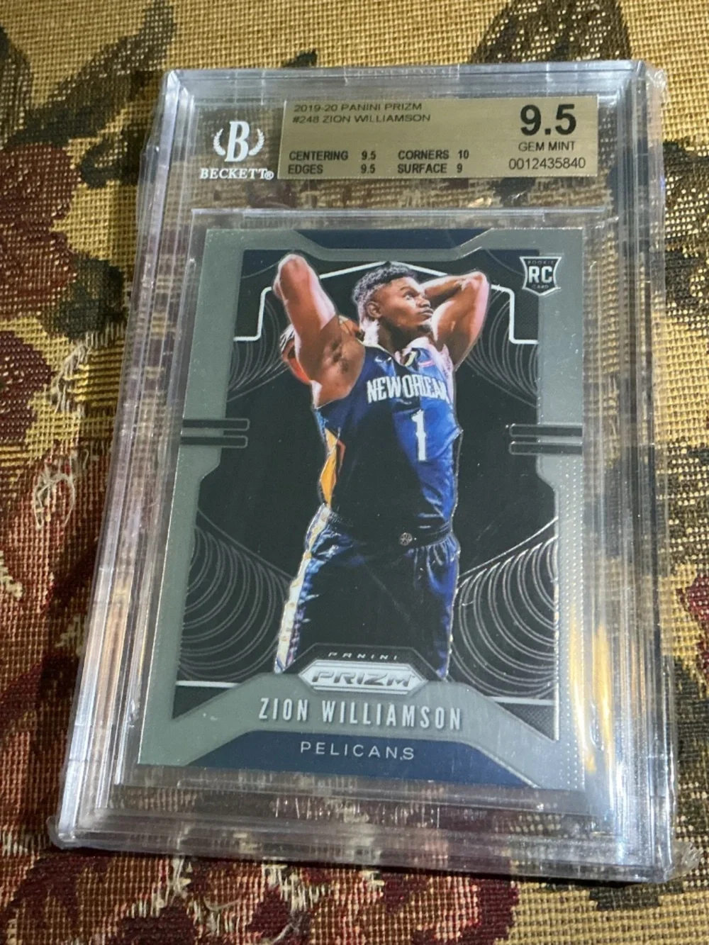 Zion Williamson 2019-20 Panini Prizm Rookie #248 Graded BGS 9.5 GEM MINT